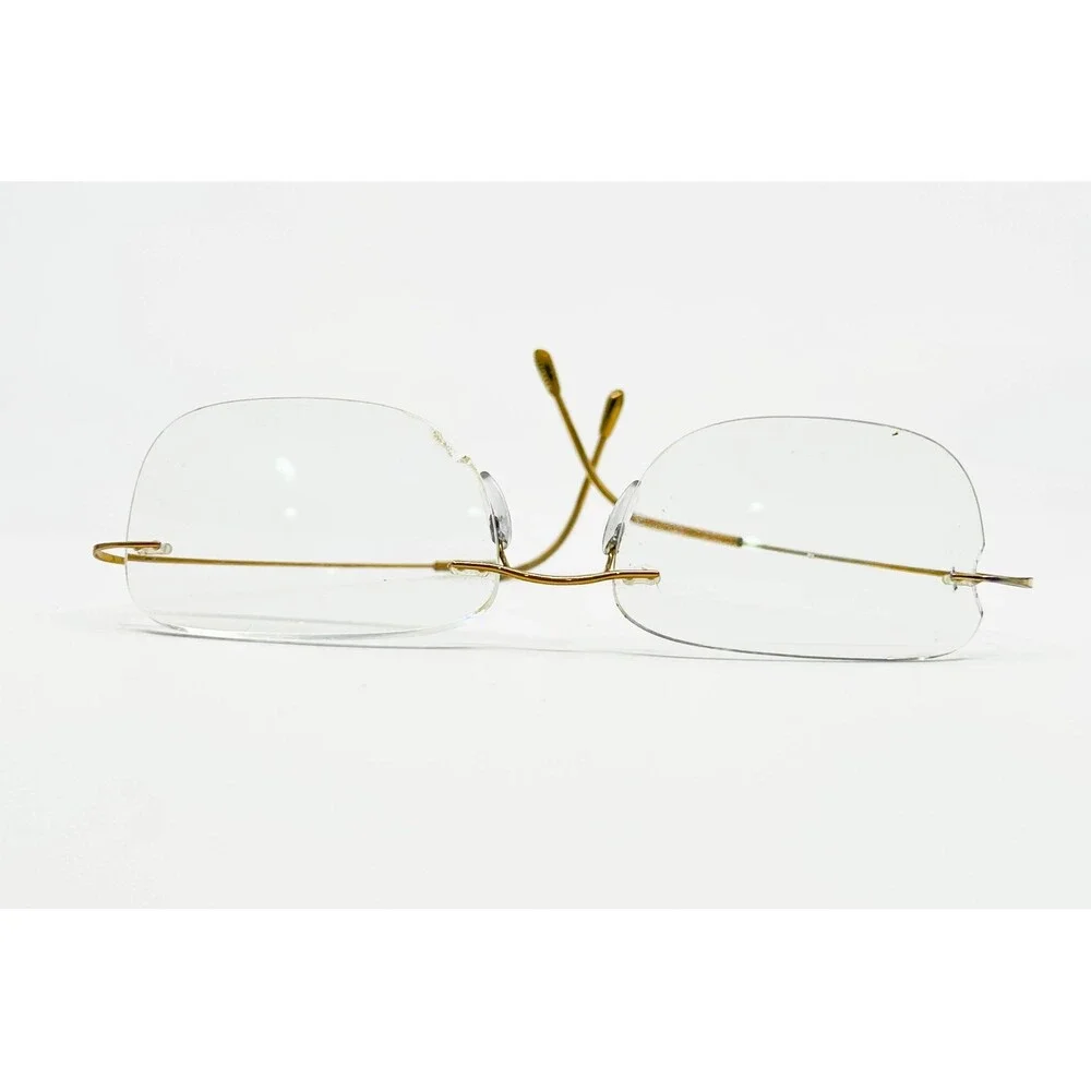 Silhouette Eyeglasses Unisex Gold Rimless Titan Minimal Art 7534 52-19-145